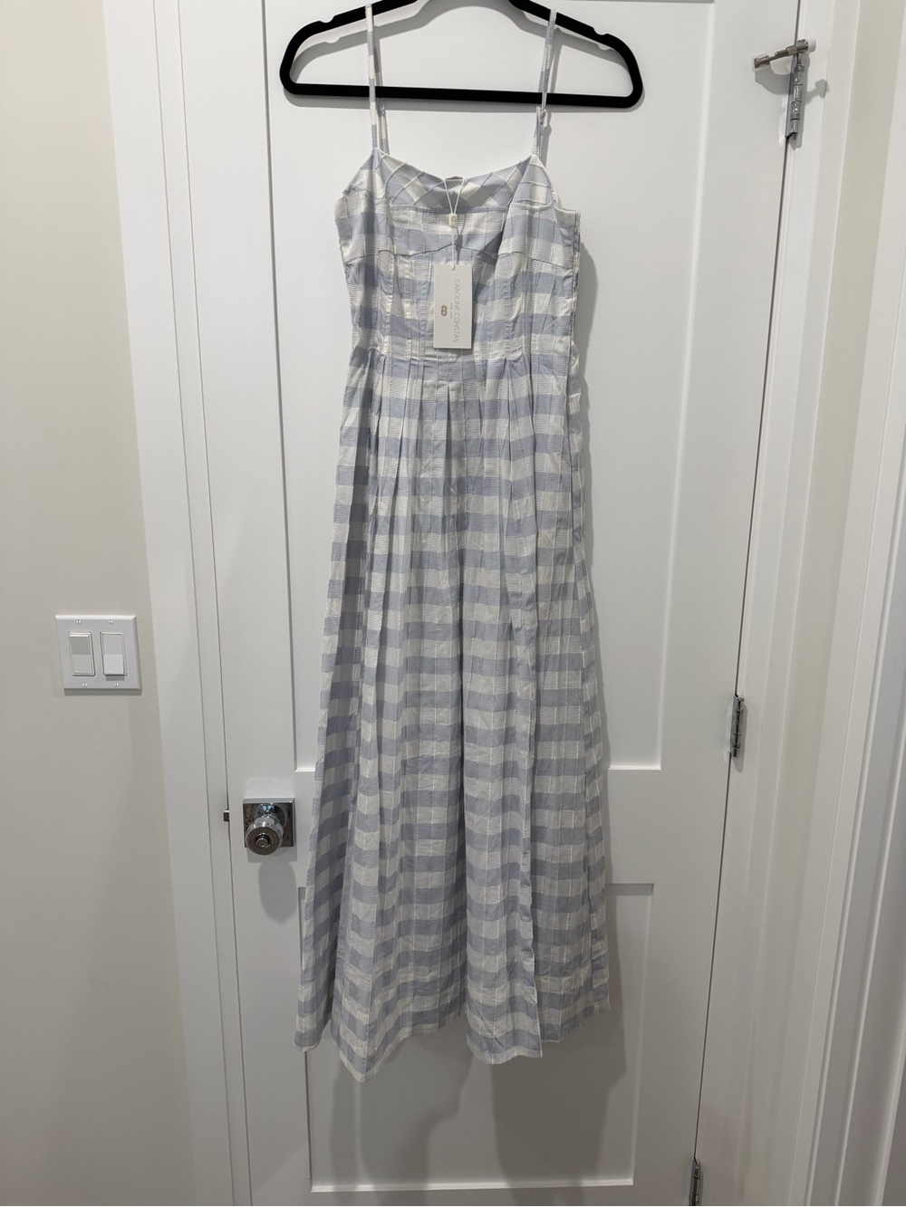 Caroline Constas Light Blue and White Striped Maxi Dress - Picture 2 of 5